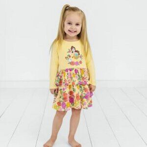 NIB Little Sleepies Disney Princess Belle Tiered Dress w/ bloomer - 18-24 months